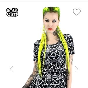 KILLSTAR Soft Velvet Pentagram skater dress sz XS NWT